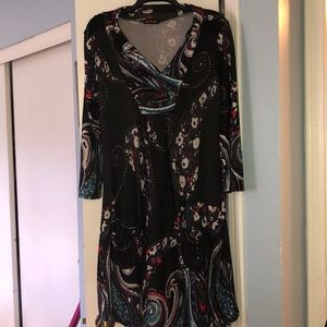 Patterned dress or long Sweater with leggings